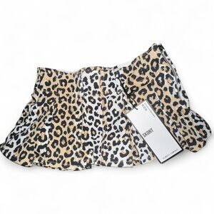 Leopard Print Pleated Skort Mini Size S NWT